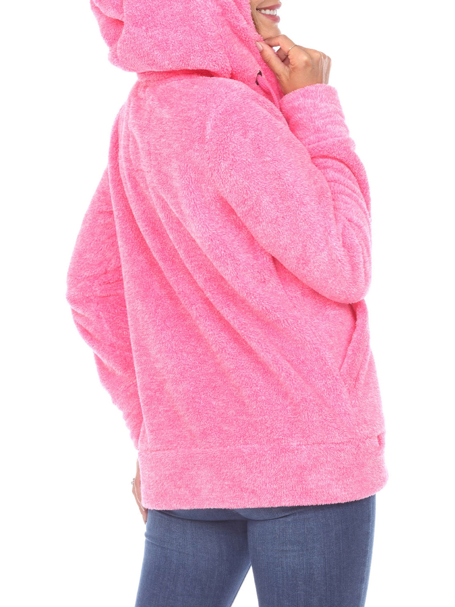 White Mark Women's Hooded Sherpa Jacket