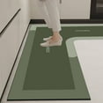 thumbnail image 6 of Kumdkd L-Shaped Non-Slip Kitchen Rug - 47.2x29.5inch Absorbent Floor Mat with Memory Foam, Machine Washable Corner Carpet for Sink Area (Green), 6 of 7