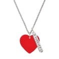 thumbnail image 1 of Delight Jewelry Acrylic 1" Red Heart Silvertone Forever Bar Charm Necklace, 23", 1 of 4