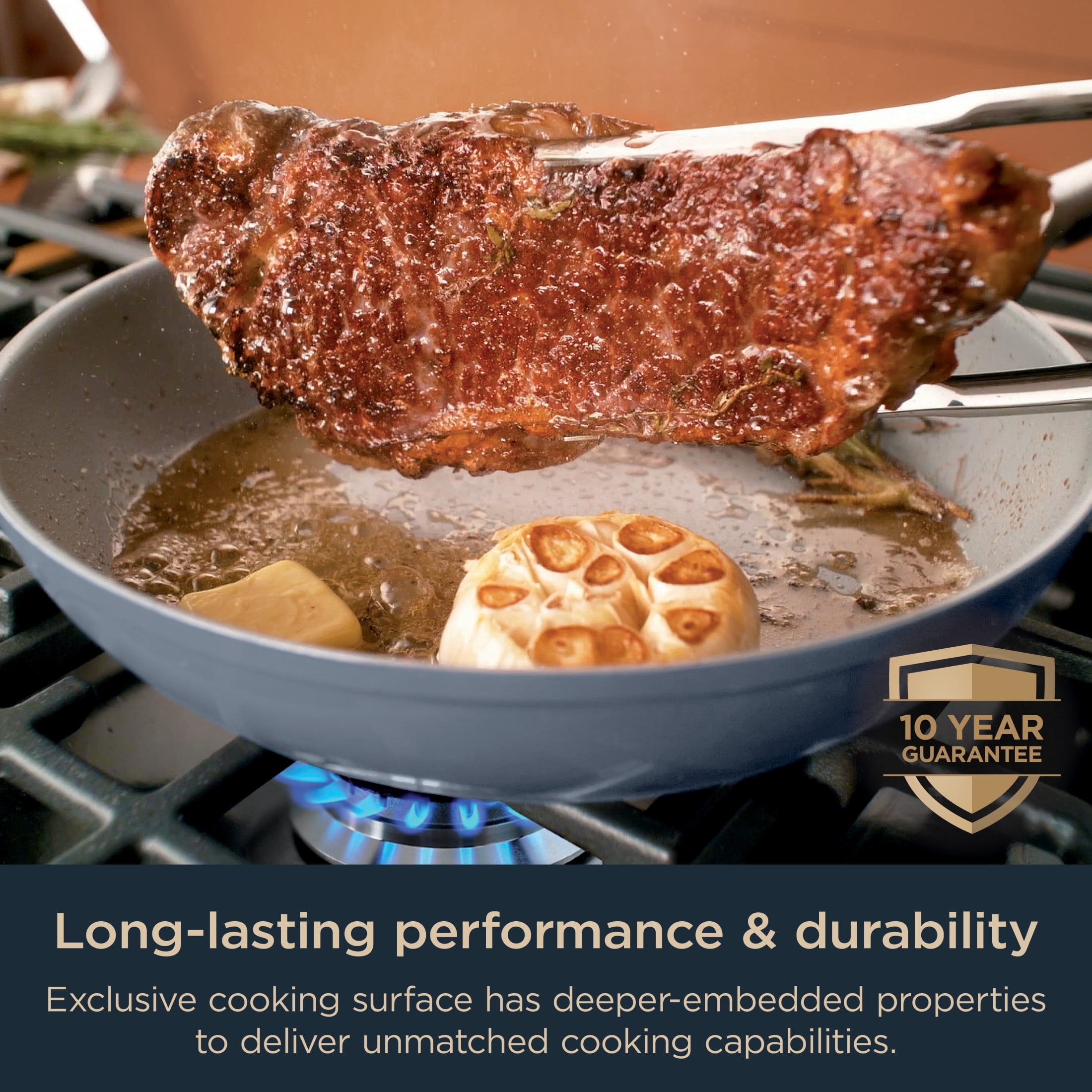 Ninja NeverStick Ceramic Pro 10.25" Non-Stick Ceramic Coated Fry Pan, Blue