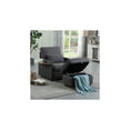 thumbnail image 3 of Lilola Home Huckleberry Dark Gray Linen Accent Chair with Storage Ottoman and Folding Side Table, 3 of 6