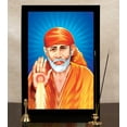 thumbnail image 6 of IBA Indianbeautifulart Elegant And Religious God Photo Frame Sai Baba Giving Blessing Poster With Frame Black Wall Frame DeityPhotoFrame Wall DecorFor Home/ Office/ Temple, 6 of 7