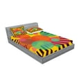 thumbnail image 2 of Ambesonne Retro Fitted Sheet & Pillow Sham Set, Circular Stripes, Queen, Multicolor, 2 of 2