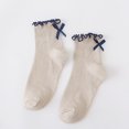 thumbnail image 3 of AWZXDE Women's Japanese Style Bow Knot Ruffle Trim Short Socks Cute Cotton Short Socks For Women, 3 of 3