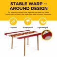 thumbnail image 4 of Red Poinsettia Christmas Table Cloths for 6 Foot Rectangle Tables, Xmas Botanical Winter Floral Patio Waterproof Elastic Fitted Tablecloths, Washable Rectangular Table Cover for Camping, 4 of 8