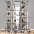 thumbnail image 4 of Ambesonne Mexican Curtains, Rhombus Monochrome Ethnic, Pair of 28"x95", Charcoal Grey Champagne, 4 of 4