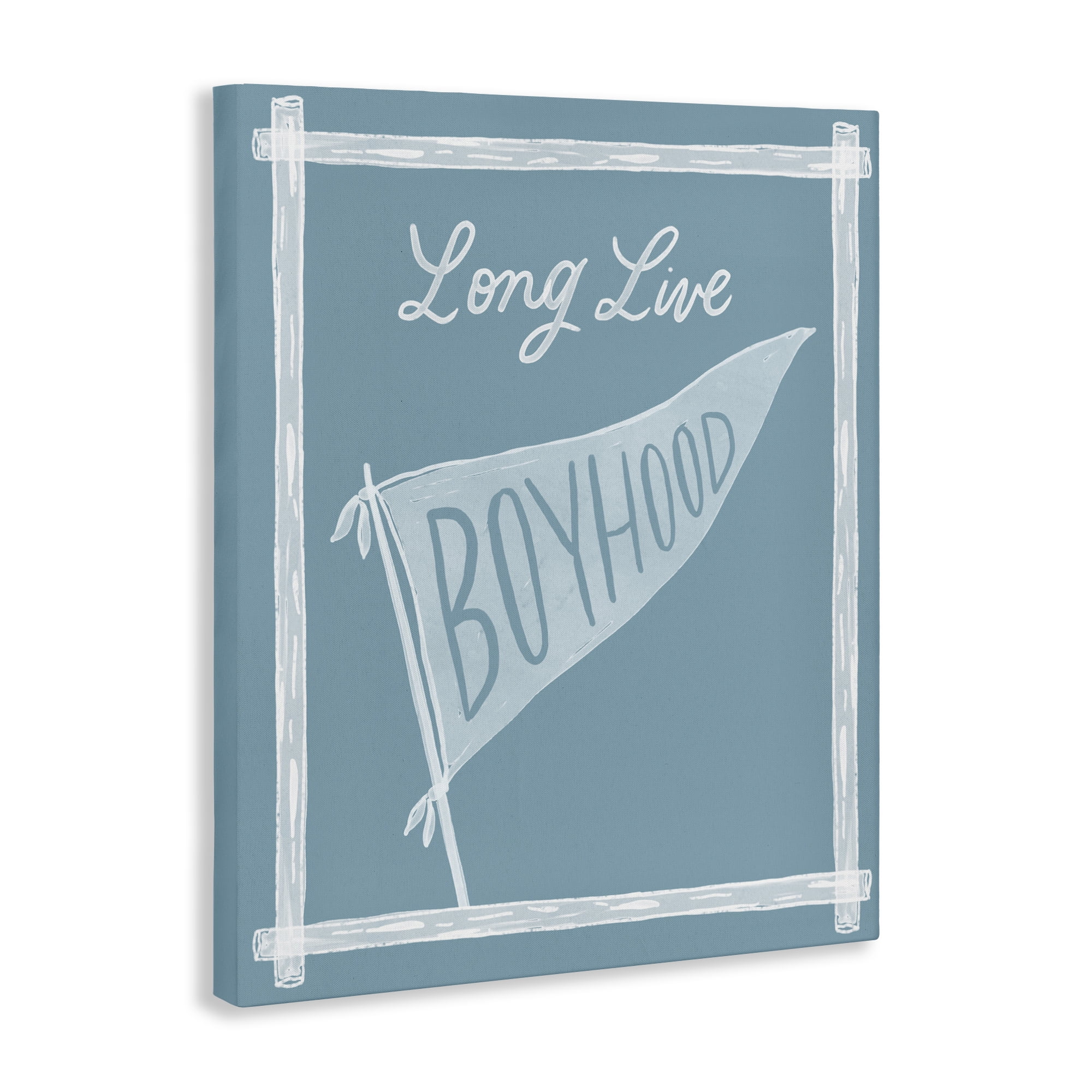 Stupell Industries Long Live Boyhood with Border Canvas Wall Art, design by Cherrywood Lane