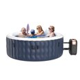 thumbnail image 1 of Costway 4 Personne Gonflable Spa Spa Spa Rond Portable avec 108 Jets de Bulles Bleu, 1 of 10
