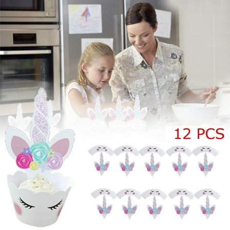 Muffin Wrappers - Aimeeli 12Pcs Cupcake Paper Wedding Baking Cup Cake Wrappers Muffin Cases Party Decor