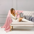 thumbnail image 4 of Unique Bargains Couverture Jetée Tricotée Douce 100 % Coton Unie pour Canapé Sofa Chambre, 4 of 10