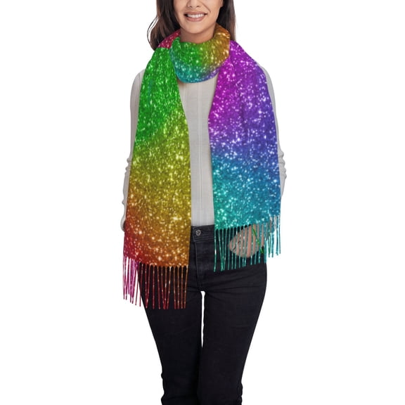 Easygdp Colorful Glitter Women's Scarf Womens Winter Scarf, Fashion Scarfs for Women, Shawls and Wraps, Long Blanket Scarf