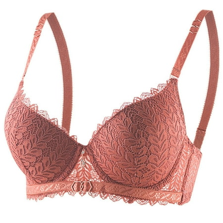 Savings SMihono Women s Sexy Balconette Push Up Bra Underwire Lace Demi Padded Plunge Bra Shelf Add Cup Lift Balcony Brassiere Coffee 75B