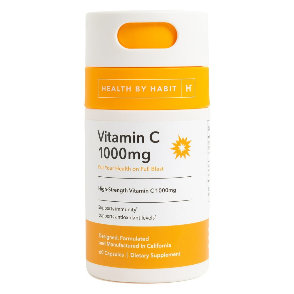 Health By Habit Vitamin C, High Strength 1000mg, 60 Capsules Walmart