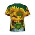 thumbnail image 6 of Vsdgher Sunflowers in Bucket Print Men's Dry Fit Mesh Athletic Shirts Moisture Wicking Tennis T-Shirt Tops, 6 of 9