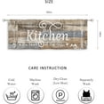 thumbnail image 4 of Rustic Farmhouse Valance Kitchen Curtains Short Small Country Fork and Spoon Retro Wooden Board Vintage Blue Beige Rod Pocket Rural Bedroom Living Room Treatment Fabric 1 Panel 52Wx18H Inch, 4 of 4