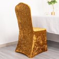 thumbnail image 3 of BalsaCircle Gold Fitted Spandex Crushed Velvet Stretchable Banquet Chair Cover Party Events Home, 3 of 8