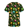 thumbnail image 6 of Easter Day Tshirt Women,Easter Scrub Tops Women Bunny Egg Hunt Print Medical Scrubs Top Stretchy Plus Size V Neck Short Sleeve Nurse Uniforms,Womens Blouses Dressy Casual Short Sleeve, 6 of 6