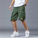 thumbnail image 4 of Pantalones cortos de carga para hombre, Shorts tácticos de trabajo, informales, con múltiples bolsillos, botones, holgados, pierna ancha hasta la rodilla, Verano, 4 of 4