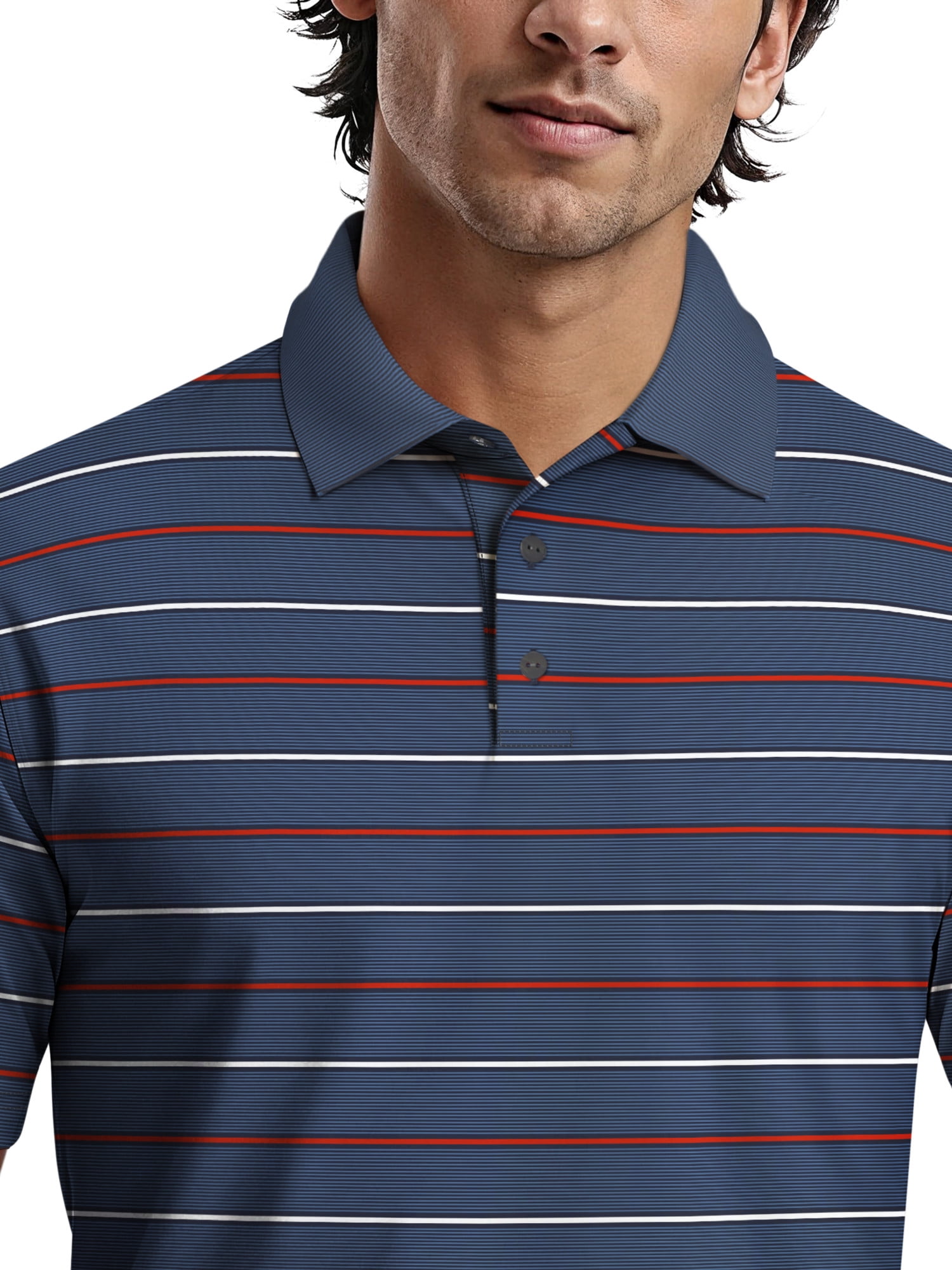 Ben Hogan Men's & Big Men's Performance Multi Stripe Short Sleeve Polo Shirt, up to 5XL