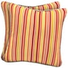 Mainstays Square Decorative Pillow, Simple Stripe Red, 2 pack
