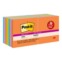 Post-it® Super Sticky Notes, 3" x 3", Rio de Janeiro, Pack Of 16 Pads