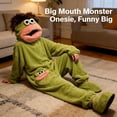 thumbnail image 6 of Monster Onesie, Big Mouth Monster Onesie, Green Plush Monster Onesie Pajamas, With Soft Fabric, Long Sleeves Soft Plush Loungewear, 6 of 7