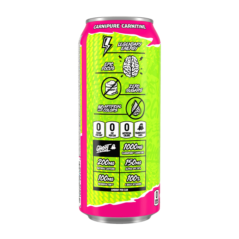 GHOST® Zero Sugars Energy Drink, WARHEADS® Sour Watermelon, 16 fl
