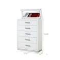 thumbnail image 2 of Coco King 5 Pc LED Bedroom Set Made with Wood in Milky White, 2 of 15