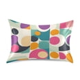 thumbnail image 7 of Yayeee Pillowcase Standard Size Set of 2 Satin Wrinkle Resistant Pillow Case, Green Geometric, 7 of 7