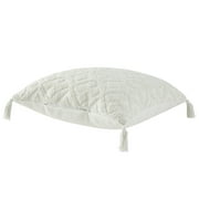 My Texas House Sutton Cotton Tufted Throw Pillow, 20 in x 20 in, Coconut Milk