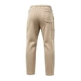 thumbnail image 5 of Mens Lightweight Baggy Sweatpants Wide Leg Casual Workout Pants | Premium Cotton Blend, Elastic Waist Inner Outer Drawstring, Y2K Oversized, Breathable for Gym Lounge Khaki 3XL, 5 of 8