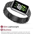 thumbnail image 5 of FESIGN Stainless Steel No Gap Watch Band Compatible with Samsung Galaxy FIT3 Metal Replacement Strap for Samsung Galaxy FIT 3 for Women Men, Black, 5 of 7