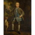 thumbnail image 2 of Circle of Stephen Slaughter 15x18 Black Ornate Wood Framed Double Matted Museum Art Print Titled - Portrait of a Boy in a Landscape, 2 of 5
