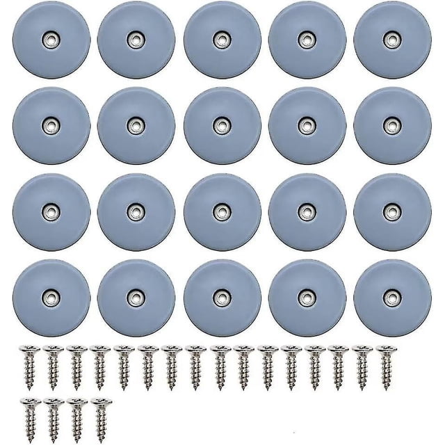 Deslizadores redondos de teflón para muebles, con tornillos, 20 piezas de deslizadores de teflón para muebles, deslizadores de sillas, deslizadores de teflón con clavos, 22 mm