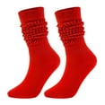 thumbnail image 1 of Baberdicy Unisex Bubble Socks - Textured Crew Length - Lightweight Cotton - Retro Casual Style - Multi-Pack Deal - Medium High Tube Bubble Socks Fashionable And Versatile Red,One Size, 1 of 3
