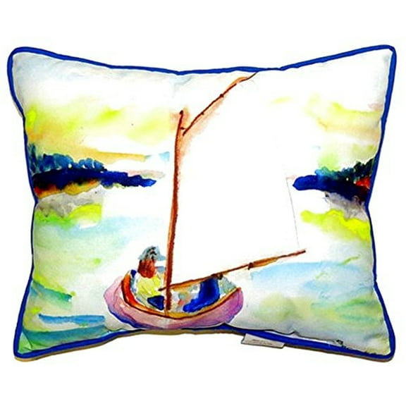 Betsy Drake SN987 11 x 14 in. Pink Sailboat Small Indoor & Outdoor Pillow