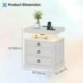 thumbnail image 2 of Nightstand with Lockable Gun Drawer,Charging Bedside Table with 3-Color LED Lights,Farmhouse Night Stand with Human Sensor Design, Modern End Table for Bedroom,White, 2 of 9