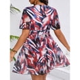thumbnail image 4 of QUNYINEY Hawaiian Swimsuit Women 2 Piece Standard Straps Plus Size Swim Dress Padded Tummy Control V Neck Women Swimsuit Sets, 4 of 8