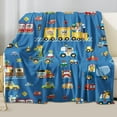 thumbnail image 5 of Kainsy Cartoon Vehicles Blanket for Boys, Soft Fleece Train Trucks Kids Blanket, Cute Transportation Car Throw Blanket for Bed Sofa, Animal Cars Printed Blanket for Boys Xmas Birthday Gifts(50"x60"), 5 of 8