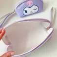 thumbnail image 4 of 2 unids/set japonés Hello Kitty Cinnamoroll Kuromi bolsa de maquillaje monedero Anime lindo Sanrio bolsa de almacenamiento de llaves de mano regalos para niñas, 4 of 5