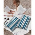 thumbnail image 3 of Pack of 2 Outdoor Pillow Covers, Dark Blue Gray White Waterproof Square Throw Pillowcase Cushion Decorative Pillow Covers for Couch Patio Tent, 20x12 in, 3 of 6