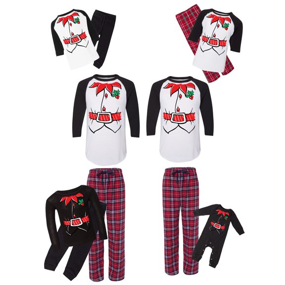 Awkward Styles Matching Christmas Pajamas Set Red Cute Elf Family Sleepwear