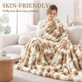 thumbnail image 3 of Cozylore Faux Fur Throw Blanket for Couch Luxury Fluffy Thick Bubble Blanket Warm Cozy Throw for Bedroom Living Room, 50" x 60", Tie-Dye Brown, 3 of 8