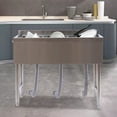 thumbnail image 2 of Three 3 Compartment Stainless Steel Commercial Kitchen Bar Sink with 3 Drainboards, 2 of 5