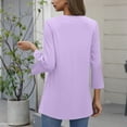 thumbnail image 4 of Ailaofu Womens Tops Dressy Casual 3/4 Sleeve V Neck Chiffon Shirt Work Blouses, 4 of 5
