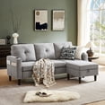 thumbnail image 3 of Pingliang Home Sectional Sofa with Storage Ottoman, Modern Couch with Footstool and Side Pockets and 2 Cup Holders,3 Seat L Shaped Couches for Living Room Apartment Office Studio, 3 of 11
