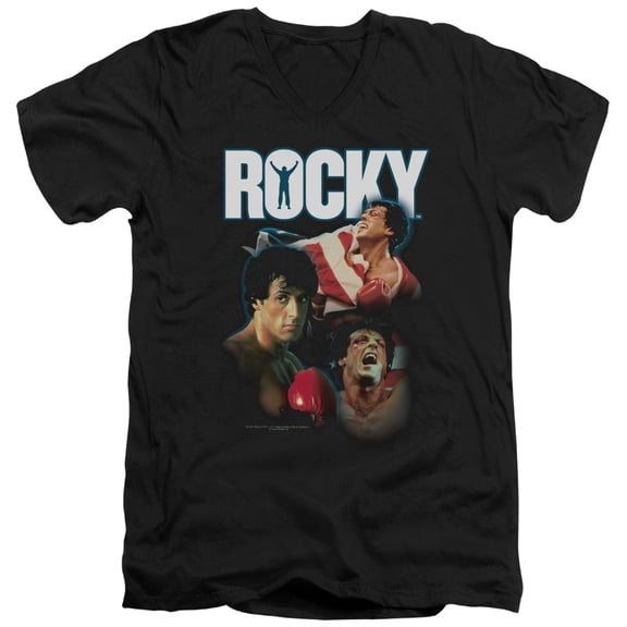 Rocky I Did It Adult V-Neck T-Shirt Black