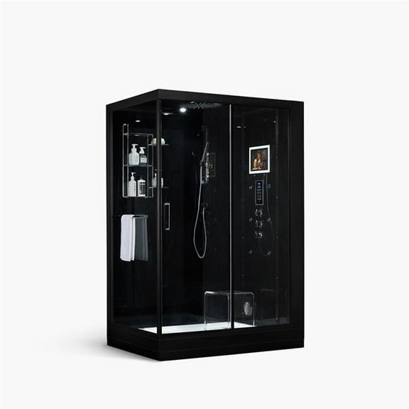 Maya Bath 209 57 x 37 x 88 in. Anzio Right Steam Shower, Black
