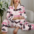 thumbnail image 6 of Sikiie pink fish hearts Pajamas Set Long Sleeve Sleepwear Womens Button Down Nightwear Pj Sets-XX-Large, 6 of 7