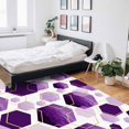 thumbnail image 6 of Area Rugs Indoor Non-Slip Rectangle Rug 5x8 Ft Purple Blocks Modern Art Yellow Line Decor Rug Rubber Backing Floor Mats Non Shedding Home Decor Carpet for Entryway Living Room, 6 of 8